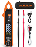 Pince multimètre , multimètre AC/DC 1mA/mV haute précision 6000 points, plage 100A/600V, détection NCV, résistance, capacité (nF/µF/mF), continuité et mode auto