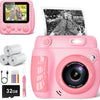 Appareil Photo Instantané Enfant – Cadeau Noël & Anniversaire pour Garçons Filles 3-10 Ans, Jouet Éducatif avec Vidéo 1080P, 20MP, 3 Rouleaux Papier & Carte Mémoire 32GB