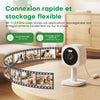Caméra Intérieure Magnétique 3MP 2K, Vision Nocturne Couleur 0,01 Lux Caméra Intérieure Wi‑Fi, Détection Mouvement Humain, Audio Bidirectionnel, Étanche IP65, Compatible Alexa Et Google
