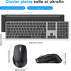 Kit Clavier et Souris Bluetooth pour Mac, Clavier et Souris sans Fil AZERTY Français Rechargeable avec 3 Canaux Bluetooth pour Apple Mac Pro/Mini, MacBook Pro/Air, iMac, iMac Pro, Gris Foncé