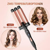 Fer à Friser 3 Barils Beach Waves, Céramique Boucleur 3 Tete Ondulé,2 Températures, Cheveux Chauffage Rapide Gaufre wavy Hair