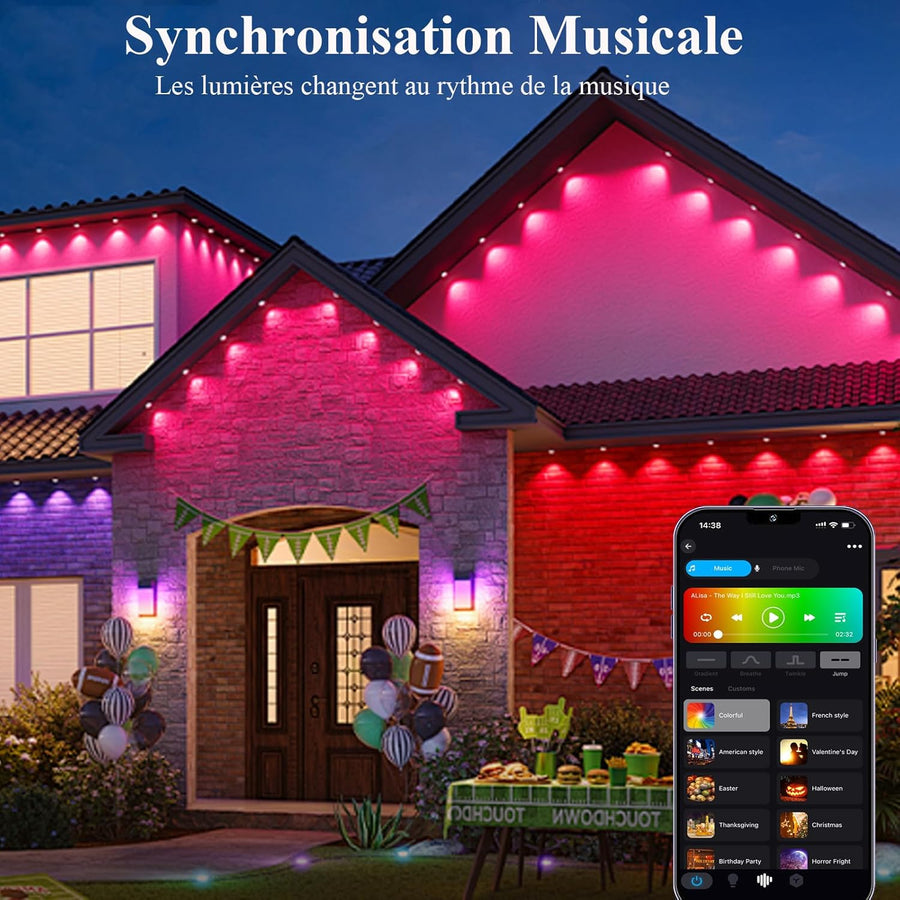 Lot de x6 Spots LED WiFi Bluetooth Encastrable au sol Extérieur Interieur Ø30MM 12V RGB Étanche IP67 Spot Encastrable Led avec Télécommande,LED Lumières éclairage pour Terrasse et patio