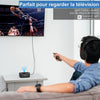 Casque Bluetooth Sans Fil TV Transmetteur Socle Chargement Autonomie 50H Longue Portée NOIR