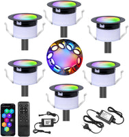 Lot de x6 Home WIFI Spot LED Encastrable Extérieur Ø45MM 12V RGBW+IC Couleur Dynamique Etanche IP67 Spots à Encastrer Extérieur pour Terrasse Bois,Patio, Chemin, Mur, Jardin, Décoration