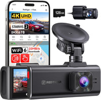 REDTIGER F7NA Caméra embarquée 4K avant et arrière, 8 MP STARVIS 2 IMX678 Commande vocale, écran tactile, WiFi 5 GHz 20 Mo/s, 4K avant 1080p arrière, GPS, vision nocturne WDR, HDR