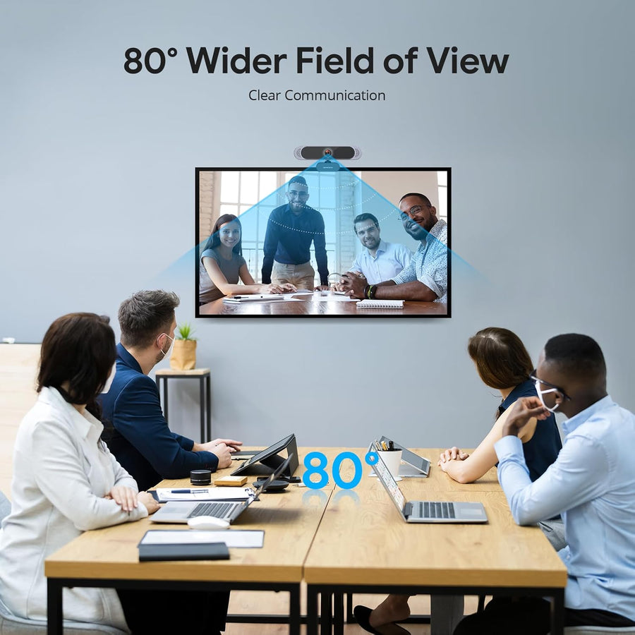 Webcam 4K, Webcam PC Ultra HD 1/2.55" 8MP Autofocus, Double Micro, Zoom 3X, Camera Streaming Idéale pour PC Mac Vidéo