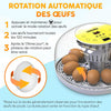 Couveuse Oeuf Automatique - Contrôle Humidité, Réglage Température, Couveuse Automatique 12/24 œufs - Incubateur Auto - Vue 360°, facile à utiliser et nettoyer