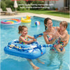 Flotteur de piscine pour enfants avec canon à eau, jouets gonflables extra épais de 0,35 mm pour garçons et filles de 3 à 6 ans, flotteurs de piscine robustes avec siège rembourré pour bataille BLEU