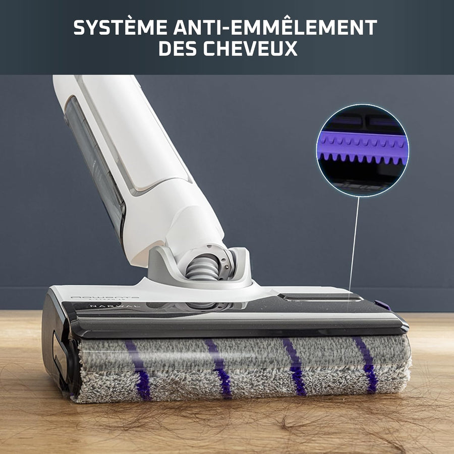 Rowenta X-Clean 10, Aspirateur Laveur sans Fil, Inclinable 180°, Auto-Nettoyage et séchage 65°C, 60min, pour tâches tenaces, Poils d’Animaux YY5785FE