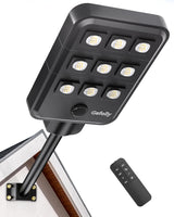 Lampadaire Solaire Exterieur, lumière solaire extérieure Crépuscule à l'Aube IP68 éclairage 6500K inondé LED étanche Projecteur Solaire Puissant pour Rue, Garage, Parking 9T