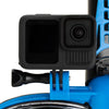 CRESSI Duke Action Full Face Mask - Masque intégral CO2 Safe Grande Vision Snorkeling No Fog avec Tuba Dry et Support Action Cam - Noir/Bleu - M/L