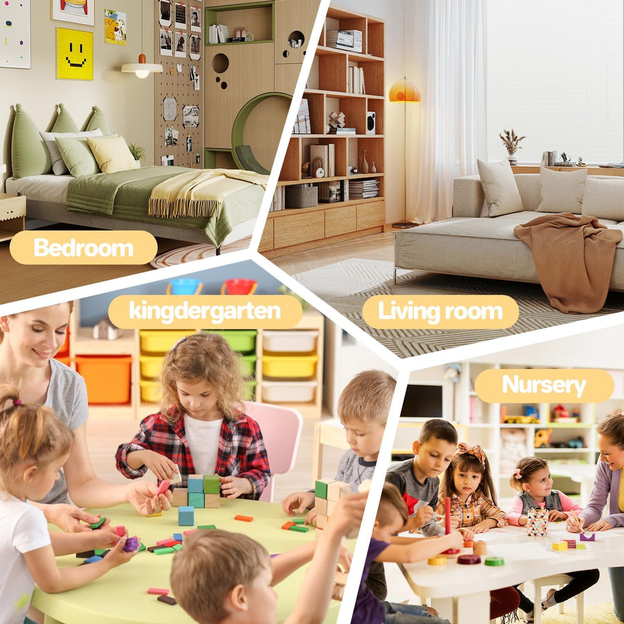 Ensemble Table et Chaises pour Enfants Garçons Filles, Table d'Activités en Bois, Idéal pour La Salle de Classe, Maison, Crèche Ou Jeux