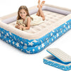 DeeprBling 2-en-1 Matelas Gonflable Enfant, Lit Gonflable, 158×99×25 cm Lit Gonflable Enfant avec Barrières de Sécurité, Lit de Voyage, Surface Floculée,Lit Gonflable pour Maison,Sans Pompe Fournie
