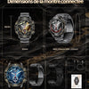 Montre Connectée Homme Militaire,1.43‘’ Grand Écran avec Appels/500mAh Longue Autonomie Batterie/Lampe de Poche/IP68 Étanche Fréquence Cardiaque/Pédomètre,2 Bracelet Smartwatch pour Android iOS