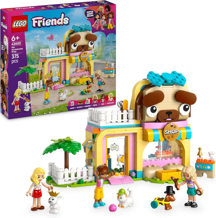 LEGO Friends Boutique d’Accessoires pour Animaux de Compagnie Inclut 3 Mini-poupées, Un Chat, Un Chien et Un Lapin 42650