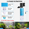 Filtre Aquarium, 570 L/H Débit Réglable Pompe et Filtre pour Aquarium, 4 en 1 Filtre éponge de 10 W avec Compartiment de Filtration, Facile à Nettoyer, pour Aquariums de 300 L