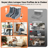 Chauffe-pieds Électrique avec Ouverture Élastique, Design Séparé Chausson Chauffant Électrique, 6 Températures, 4 Minuteurs, Câble de 2,3 m, Réchauffement Rapide pour les Pieds Froids