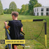 But de football 2 en 1 pour enfants avec mur de but - But de football pour le jardin - Robuste et stable grâce aux barres en fibre de verre - Rapide à monter - Léger et mobile