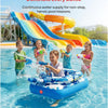 Flotteur de piscine pour enfants avec canon à eau, jouets gonflables extra épais de 0,35 mm pour garçons et filles de 3 à 6 ans, flotteurs de piscine robustes avec siège rembourré pour bataille BLEU