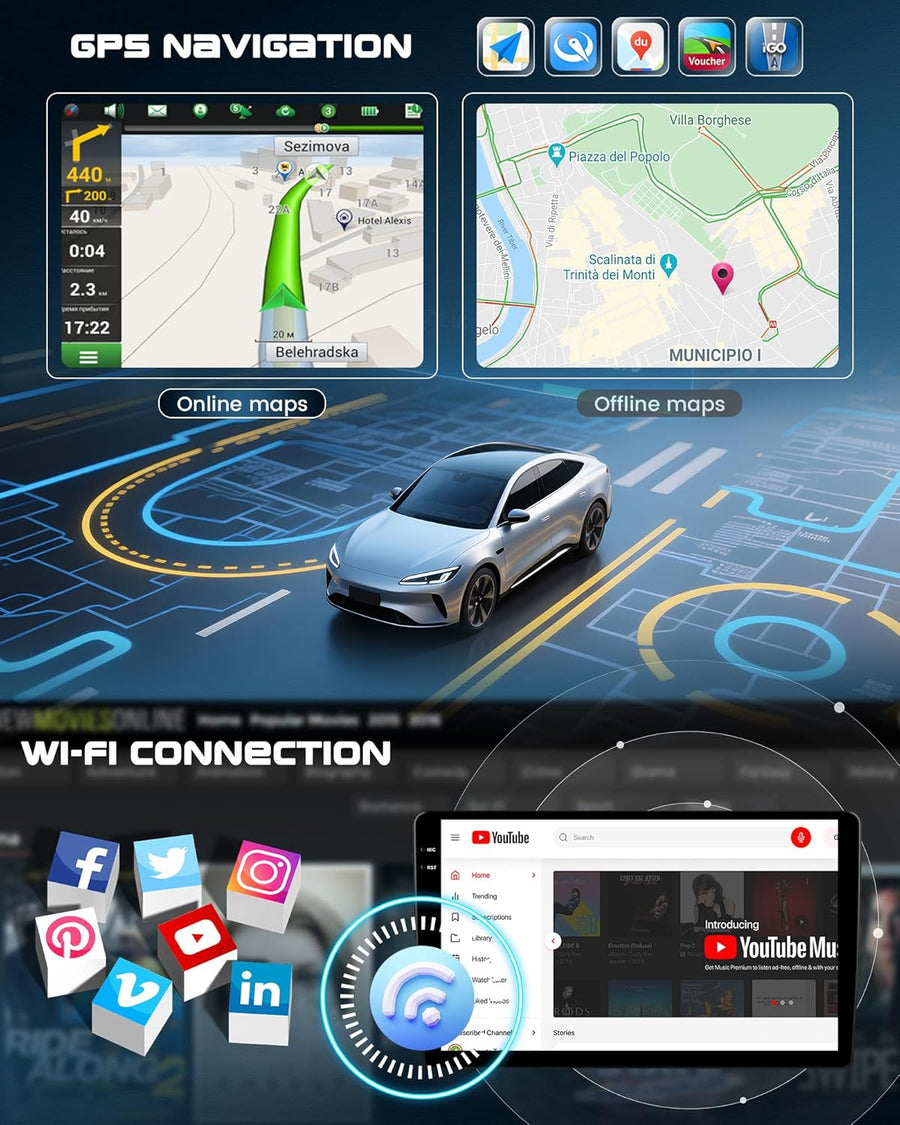 Autoradio Carplay Android 15 2G+64G pour VW Golf 5 6 Polo 5 T5 Skoda Passat B6 B7 Seat, Nav sans Fil Android Auto, 7" Radio pour Golf 5 WiFi Bluetooth Lien Miroir FM/RDS +Caméra de Recul