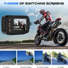 Dashcam Moto 1080P avec Caméra Avant + Arrière, 2 Pouces IPS HD Écran Voiture Dash Cam Moto avec IP65, Détection de Mouvement, Surveillance Parking pour Universel Motos
