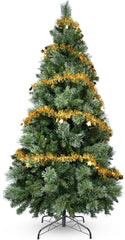 Sapin de Noël Artificiel en PVC 165cm avec 800 Pointes, 3 Parties pour Montage Facile, Compact, Support Métallique