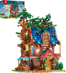 Jeu de Construction de cabane médiévale éclairée, Objet de Collection Architectural ou décoration pour la Maison ou Le Bureau, kit de Construction créatif