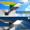 Lampadaire Solaire Exterieur, lumière solaire extérieure Crépuscule à l'Aube IP68 éclairage 6500K inondé LED étanche Projecteur Solaire Puissant pour Rue, Garage, Parking
