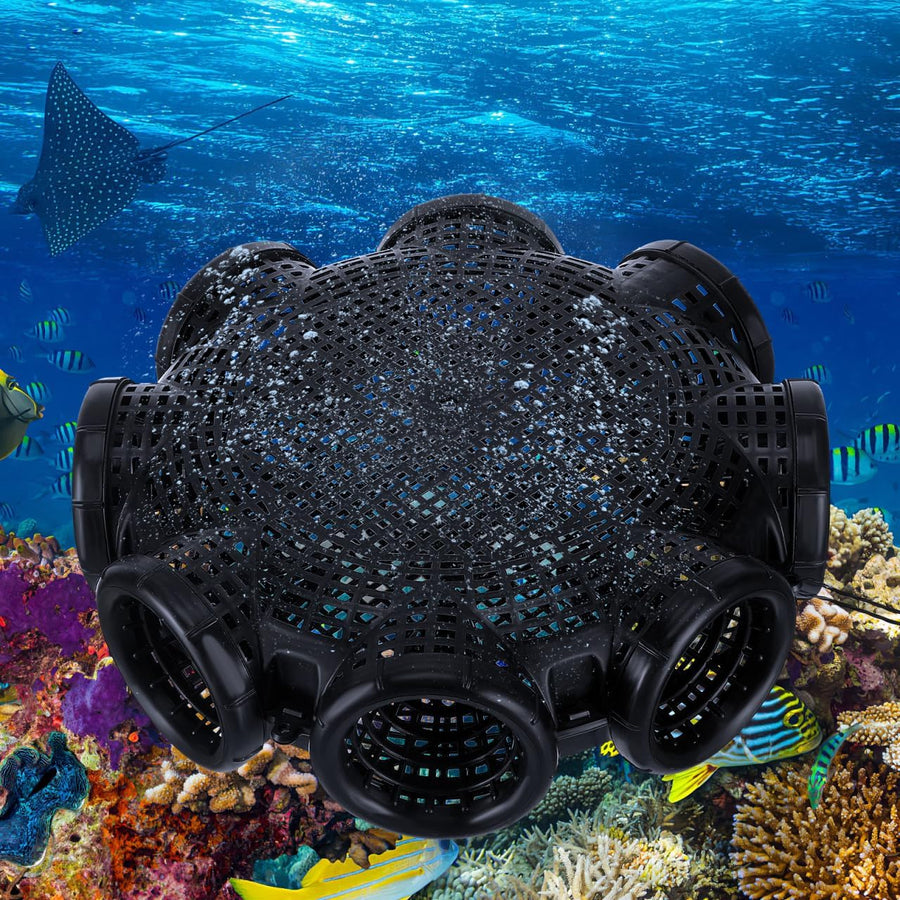 Piège à Poisson Cage Anguille Pêche en Plastique Nasse Panier Respirant à 8 Trous pour Écrevisses, Crabes et Petits Poissons en Rivière, Appât Stable Facile à Transporter