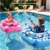 Flotteur de piscine pour enfants avec canon à eau, jouets gonflables extra épais de 0,35 mm pour garçons et filles de 3 à 6 ans, flotteurs de piscine robustes avec siège rembourré pour bataille BLEU