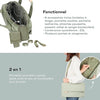 Sac à Langer 23L Quotidien Nombreux Rangements Pochette Amovible 3L 6 Accessoires Inclus Matelas à Langer Pochette Isotherme Pochette Tétine VERT