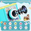 Appareil Photo Instantané Enfant - Caméra Écran IPS 2,4" - Modes Selfie & Vidéo - 32 Go + 3 Rouleaux Papier Photo BLEU