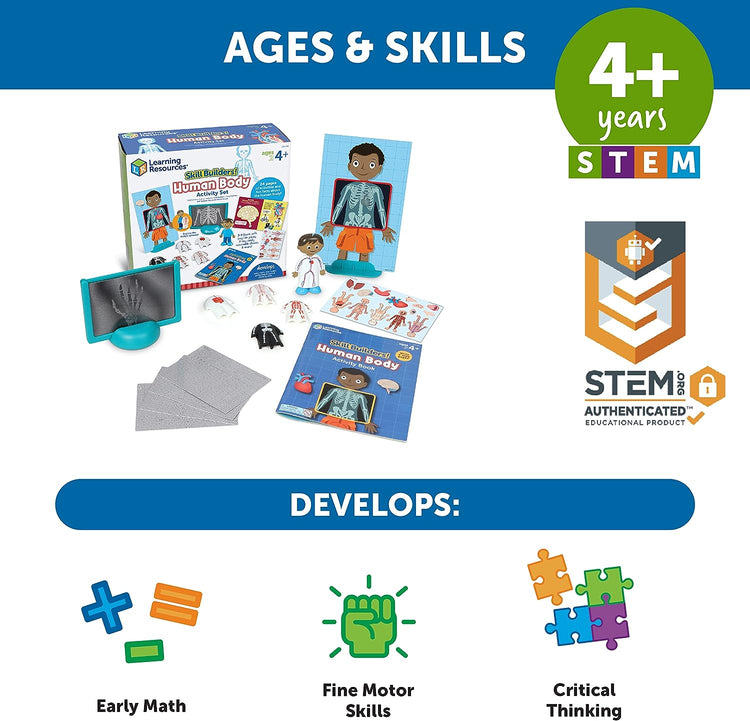 Jeux Educatif Apprentissage Corps Humain-Coffret éducation Positive pour Enfants-3 à 8 Ans