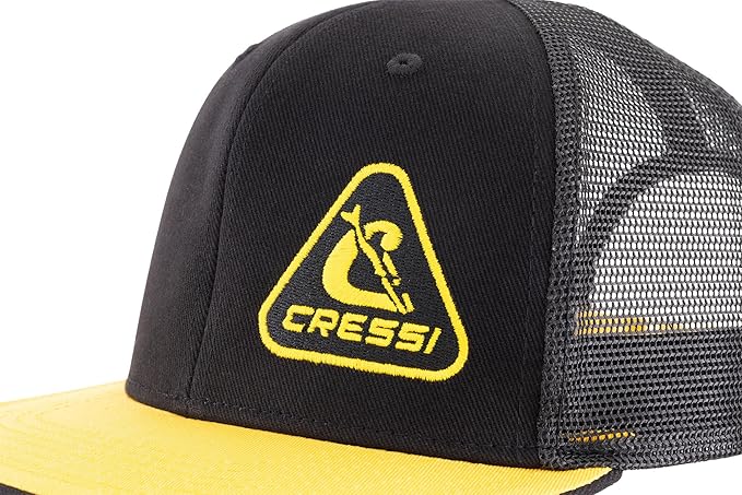 CRESSI Cap - Casquette avec Visière Sportive et Fonctionnelle, Noir/Jaune, Taille Unique Unisex