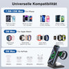 Chargeur Induction 3en1 Smartphone Montre Ecouteurs Magnétique Pliable Résistant Charge 20W NOIR