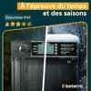 Porte Automatique Poulailler Solaire – Intelligente, Ouverture Latérale, Étanche IP45, Anti-Prédateur, Télécommande, Écran LCD, Batterie 5000mAh, USB-C, Capteur de Température Aluminium Noir