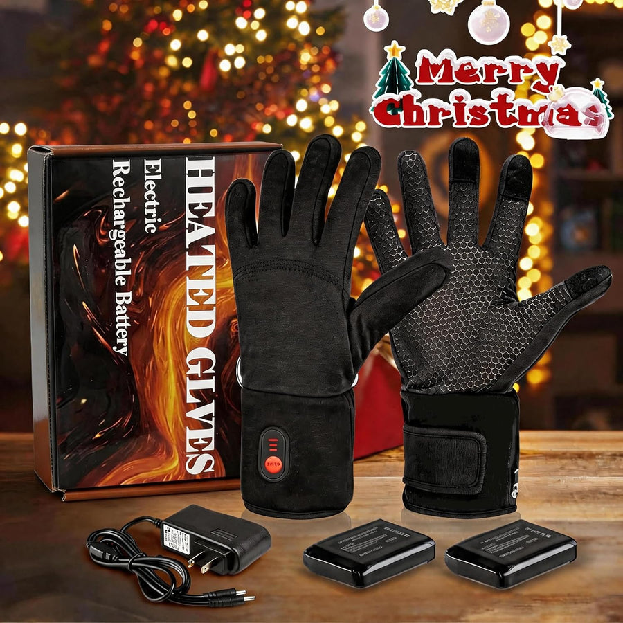 Gant Chauffants Taille L Rechargeables 7,4 V 22,2 Wh Gants chauffants, chauffage rapide, écran tactile pour la conduite, ski, camping et la randonnée