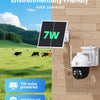 4G LTE Caméra Surveillance avec Carte SIM, 18000 mAh 2K HD Camera Solaire Exterieur sans WiFi avec 360° PTZ, PIR Détection Humaine/Mouvement, Vision Nocturne Couleur, Spotlight Sirène, IP66