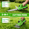 Sécateur à gazon et à arbustes sans fil 2 en 1 21 V avec tondeuse à arbustes de 19 cm, lame à gazon 10 cm, 25 000 tr/min, 2 batteries 1,5 Ah, chargeur, autonomie env. 60 min, pour jardin et pelouse