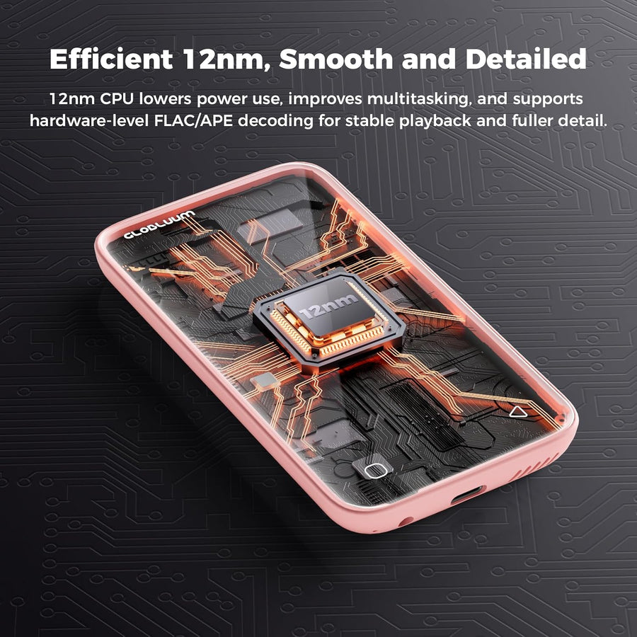 Lecteur MP3 Bluetooth WiFi, Spotify Compatible, Lecteur Musique 32 Go Streaming musical, Audible compatible, Android 14, écran 4", contrôle parental, adapté aux familles, Rose