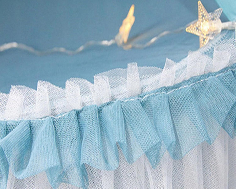 Baldaquin de lit Princesse pour Filles Rideau de baldaquin Double Couche Voile Transparent Dôme Rideau de lit en Dentelle Ronde Moustiquaire deTente pour décoration de Chambre