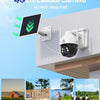 4G LTE Caméra Surveillance avec Carte SIM, 18000 mAh 2K HD Camera Solaire Exterieur sans WiFi avec 360° PTZ, PIR Détection Humaine/Mouvement, Vision Nocturne Couleur, Spotlight Sirène, IP66