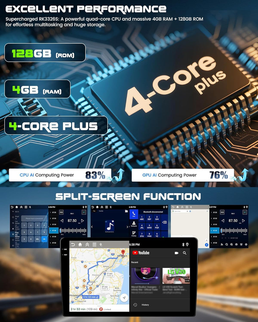 Autoradio Carplay Android 15 2G+64G pour VW Golf 5 6 Polo 5 T5 Skoda Passat B6 B7 Seat, Nav sans Fil Android Auto, 7" Radio pour Golf 5 WiFi Bluetooth Lien Miroir FM/RDS +Caméra de Recul