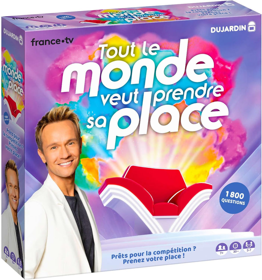 Dujardin - Tout Le Monde Veut Prendre Sa Place - Jeu de Société Télévisé Jeu de Plateau Inspiré de l’Émission TV - France.TV - 3 manches - Détrônez le Champion - 30 min - 3 à 7 joueurs - Dès 7 ans