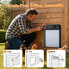 Porte Poulailler Automatique Solaire avec Contrôleur Étanche, Minuterie, Fonction Anti-pincement, Détection de Mouvement 120°