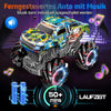 Monster truck télécommandé avec pneus lumineux et musique, 2,4 GHz, rotation à 360 °, camion Monster Truck 1/20 avec 2 batteries 50 min d'autonomie