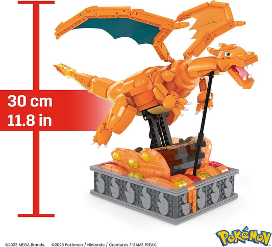 Pokémon Construction Figurine Articulée Authentique Dracaufeu En Mouvement 1663 Pièces 28cm