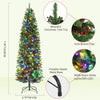 Sapin de Noël artificiel de 230 cm avec lumières LED chaudes et multicolores – Branches en PVC – Support métallique – Pommes de pin, baies rouges