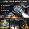 Montre Connectée Homme 3 Bracelet,1000mAh Longue Autonomie Batterie/1.7‘’ Grand Écran avec Appels/Lampe de Poche/IP68 Étanche Fréquence Cardiaque/Pédomètre,Smartwatch pour Android iOS
