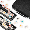 Jeu de rami, 2 à 4 joueurs avec 106 tuiles de rami et 4 supports, jeu de rami de voyage avec étui en simili cuir, jeux de société classiques amusants pour toute la famille